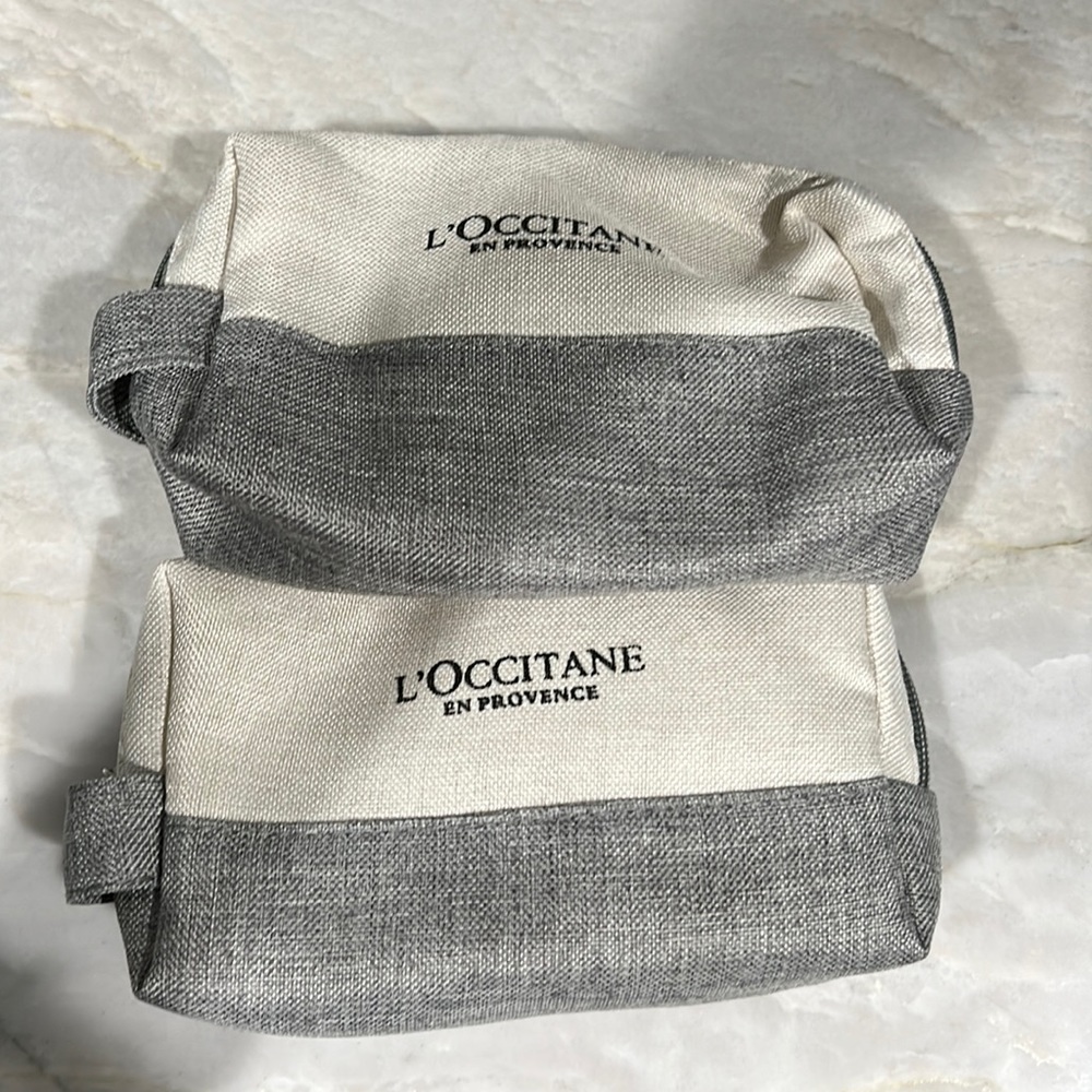 2 Cosmetic bags from loccitane. Issued by eastern airline.
